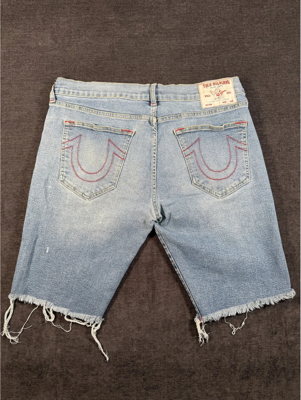 True Religion Ricky Relaxed Straight Denim Shorts Size 36